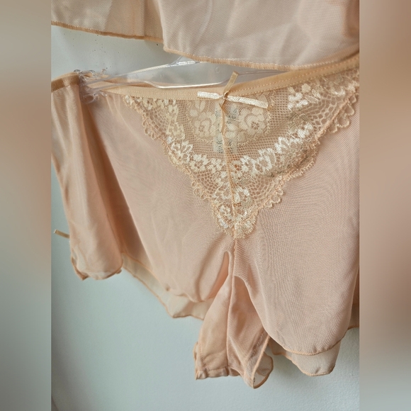 Wild Dream Nude Blush Beige Lace Trimmed Lingerie Set Size L - Picture 6 of 7